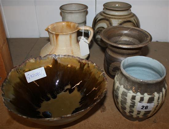 6 items of mixed Studio pottery